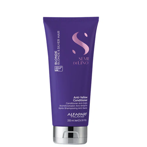 Анти жълт балсам за естествена и изрусена руса и сребриста коса Alfaparf Semi Di Lino Blonde Anti-Yellow Conditioner 200мл