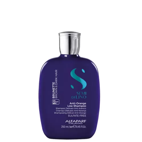 Шампоан анти оранж за боядисана или естествена кестенява коса Alfaparf Semi di Lino Brunette Anti-Orange Low Shampoo 250мл