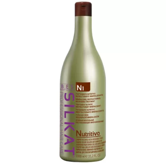 Шампоан за суха, обезцветена и увредени коса BES Silkat N1 Nutritivo Shampoo 1000мл