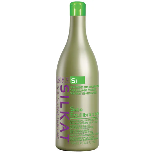 Себобалансиращ шампоан за мазен скалп BES S1 Silkat Sebo-Regulator Active Shampoo 1000мл