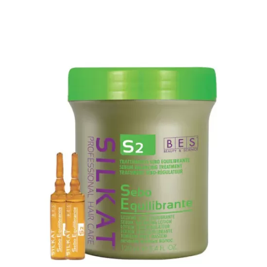 Себобалансиращи  лосион-ампули за мазен скалп BES S2 Silkat Sebo-Regulator Active Lotion 12х10мл