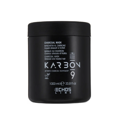 Подхранваща веган маска за коса със 100% органичен въглен ECHOSLINE KARBON 9 Mask 1000мл