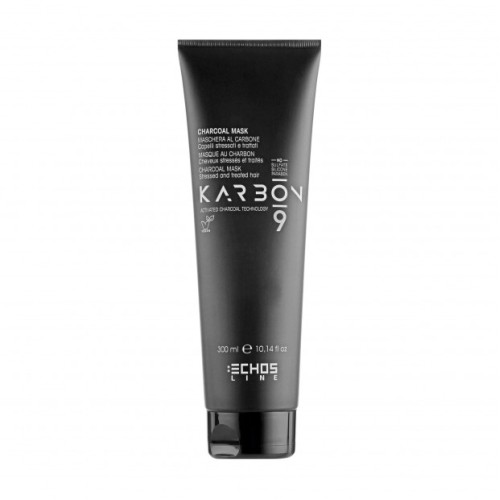Подхранваща веган маска за коса със 100% органичен въглен ECHOSLINE KARBON 9 Mask 300мл
