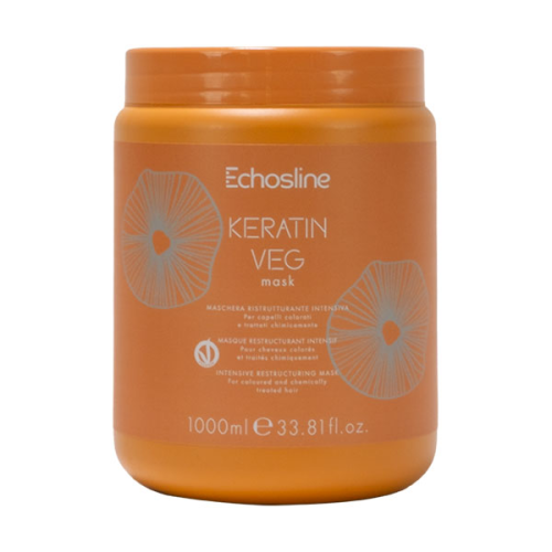 Маска с кератин за боядисани и третирани коси - Echosline Keratin Veg Restructuring Mask 1000мл