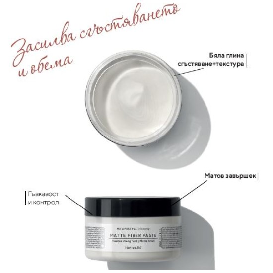 Матираща паста със средна фиксация Farmavita HD LifeStyle Matte Fiber Paste 100мл